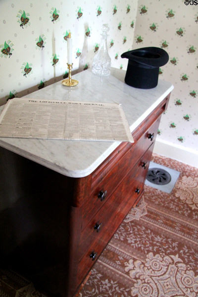 Chest of drawers with marble top (1830-40) at Lindenwald. Kinderhook, NY.