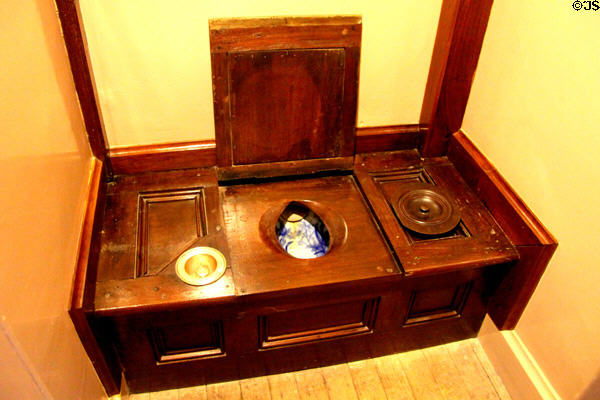 Flush toilet (1850s) at Lindenwald. Kinderhook, NY.
