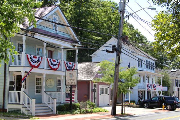 Heritage Main Street including red fire museum. Cold Spring Harbor, NY.