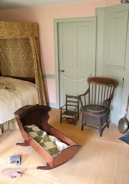 Cradle & commodes at Custom House Museum. Sag Harbor, NY.