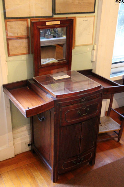 Captain's commode (c1850) for his use aboard a whaling ship at Sag Harbor Whaling Museum. Sag Harbor, NY.