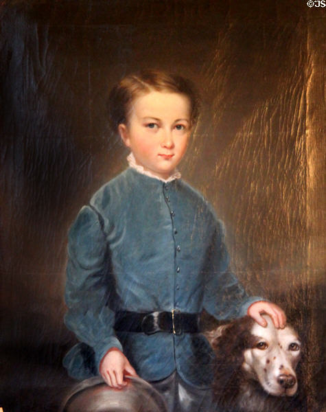 Portrait of William Wallace Tooker (1848-1917) at Age 4, painted by Hubbard Latham Fordham, his grandfather, at Sag Harbor Whaling Museum. Sag Harbor, NY.