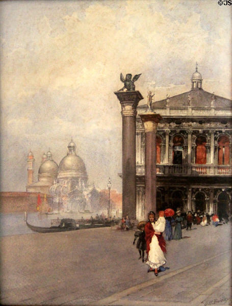 Piazza San Marco watercolor by G.H. Buek (1850-1927) at Home Sweet Home Museum. East Hampton, NY.