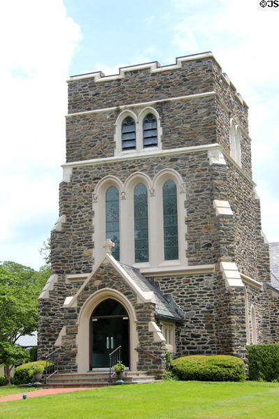 St Luke's Episcopal Church gothic facade. East Hampton, NY.
