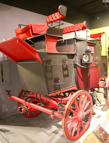 Road coach Columbia (c1895) by Million Guiet & Co. of Paris at carriage collection of Long Island Museum. Stony Brook, NY.