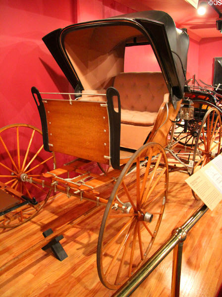 Buckboard Phaeton (c1900) by Joubert & White of Glens Falls, NY with their patented wooden spring suspension at carriage collection of Long Island Museum. Stony Brook, NY.