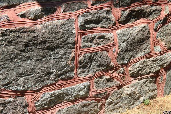 House foundation stonework at Sagamore Hill National Historic Site. Cove Neck, NY.