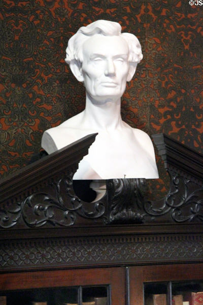 Bust of Lincoln given to Roosevelt by Sorbonne University in North Room at Roosevelt's House Sagamore Hill NHS. Cove Neck, NY.