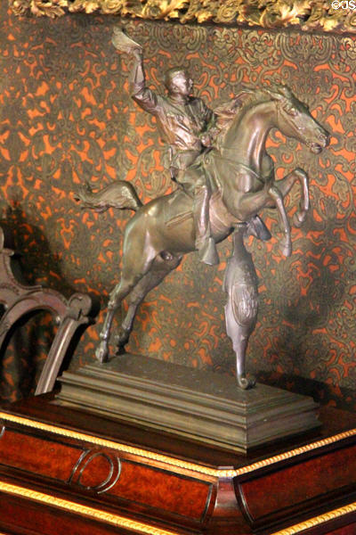 Rough Rider sculpture by Frederick MacMonnies in North Room at Roosevelt's House Sagamore Hill NHS. Cove Neck, NY.