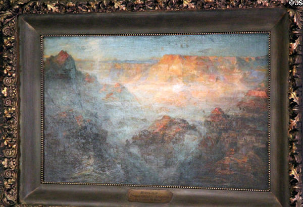 Evening, Grand Canyon painting by Lucien Whiting Powell in North Room at Roosevelt's House Sagamore Hill NHS. Cove Neck, NY.