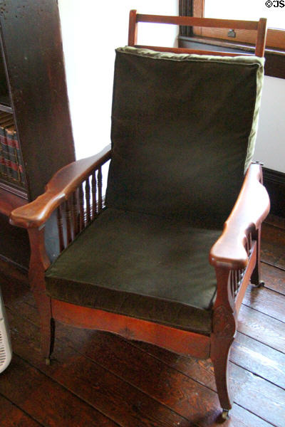 Morris chair in Gun Room at Roosevelt's House Sagamore Hill NHS. Cove Neck, NY.