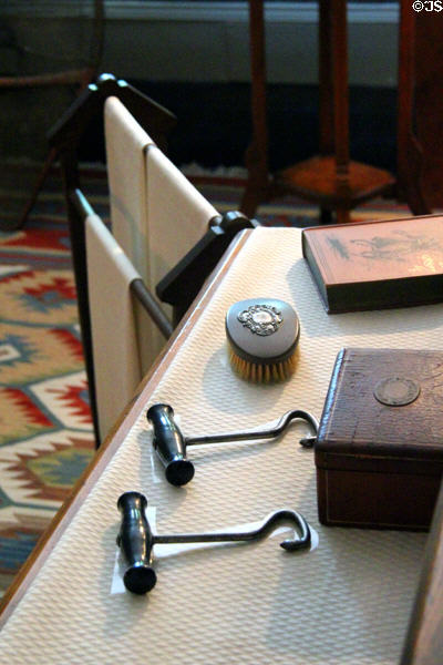 Boot hooks in Ted Jr's bedroom at Roosevelt's House Sagamore Hill NHS. Cove Neck, NY.