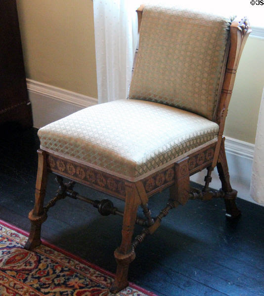 Daniel Pabst & Frank Furness chair in master bedroom at Roosevelt's House Sagamore Hill NHS. Cove Neck, NY.
