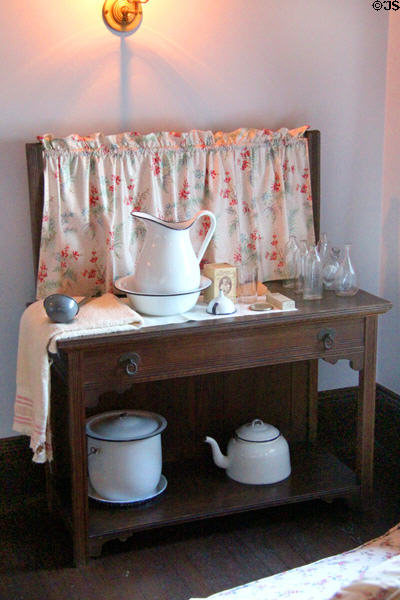 Washstand, pitcher & basin in Nursery at Roosevelt's House Sagamore Hill NHS. Cove Neck, NY.