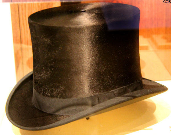 Top hat worn by President Roosevelt at funeral (1901) of President McKinley at Old Orchard Museum at Sagamore Hill NHS. Cove Neck, NY.