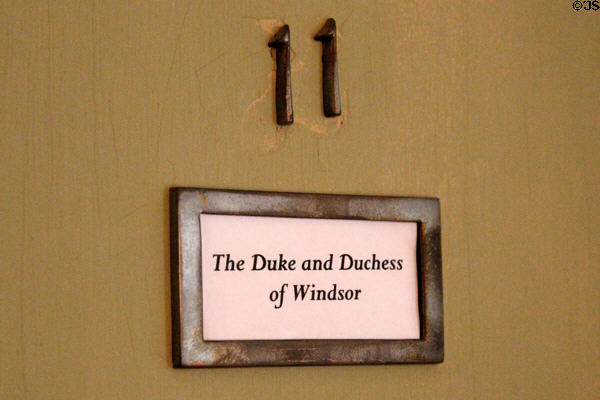 Duke & Duchess of Windsor guest room still marked as for their 1937 visit at Vanderbilt Mansion. Centerport, NY.