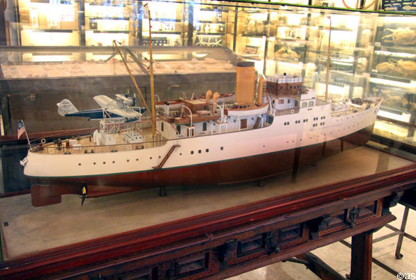 Model of William K. Vanderbilt II's motor yacht Alva (built in Germany 1931) at Vanderbilt Mansion. Centerport, NY.