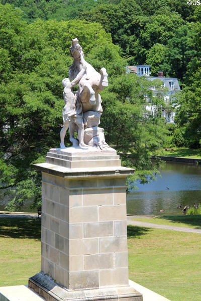 Horse Tamer statue by F. Plumelet in Gerry Park. Roslyn, NY.
