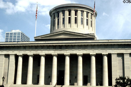 Ohio State Capitol building (1838-61). Columbus, OH. Architect: Thomas Cole. On National Register.