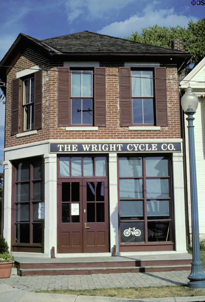 The Wright Cycle Shop national historic site where Wright Brothers built first airplane. Dayton, OH.