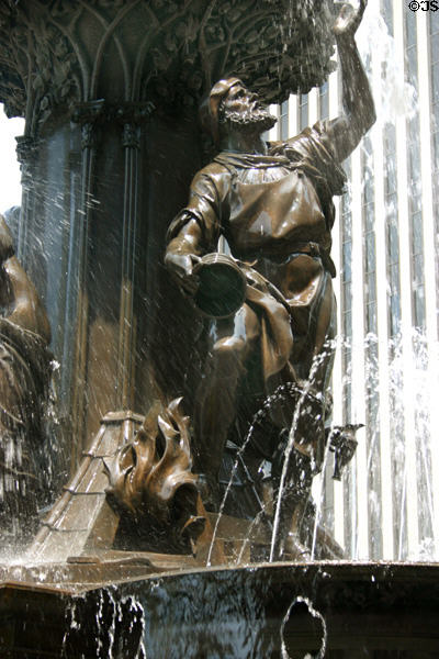 Detail of bronze figure of Tyler Davidson Fountain in Fountain Square. Cincinnati, OH.