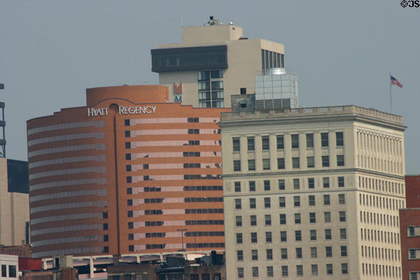 Curved Hyatt Regency & Millennium Hotel towers. Cincinnati, OH.