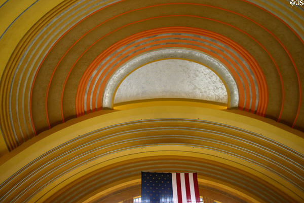 Cincinnati Union Terminal with unique meeting of arch & half dome credited to proto-Modernists Paul Cret & Roland Wank. Cincinnati, OH.