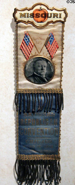 W.H. Taft Missouri campaign ribbon (1908) at Taft House NHS. Cincinnati, OH.