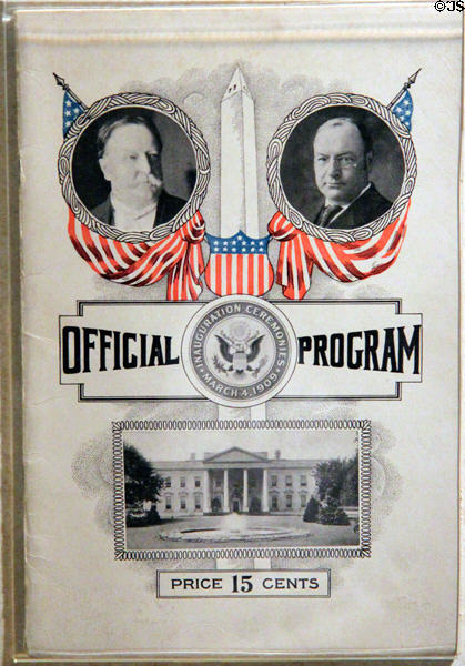 W.H. Taft Inauguration Ceremonies Official Program (March 4, 1909) at Taft House NHS. Cincinnati, OH.