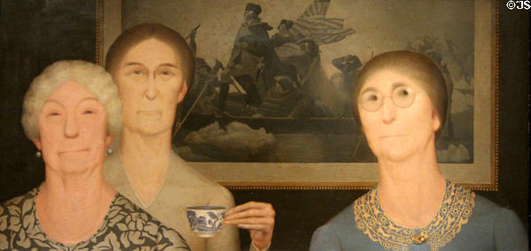 Daughters of Revolution painting (1932) by Grant Wood at Cincinnati Art Museum. Cincinnati, OH.