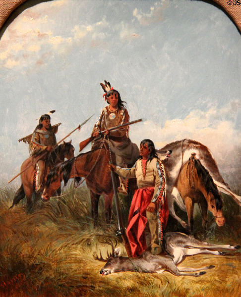 Indians Hunting painting (1867) by John Mix Stanley at Cincinnati Art Museum. Cincinnati, OH.