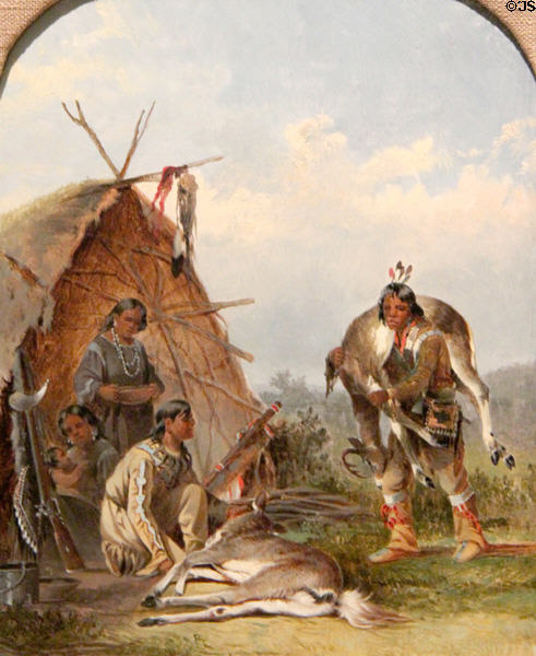 Indians with Deer painting (1867) by John Mix Stanley at Cincinnati Art Museum. Cincinnati, OH.