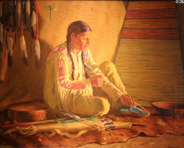 The Arrow Maker painting (c1920) by Joseph Henry Sharp at Cincinnati Art Museum. Cincinnati, OH.
