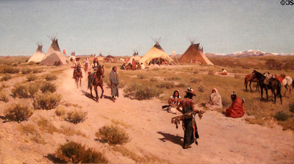 Hunting Camp on the Plains painting (1890) by Henry Farny at Cincinnati Art Museum. Cincinnati, OH.