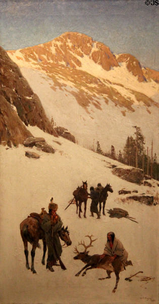 Indian Elk Hunting painting (1902) by Henry Farny at Cincinnati Art Museum. Cincinnati, OH.