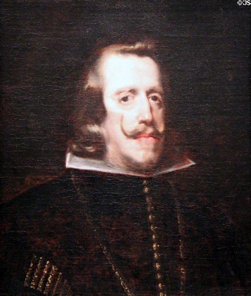 Portrait of King Philip IV of Spain (c1655) by Diego de Velazquez & studio at Cincinnati Art Museum. Cincinnati, OH.