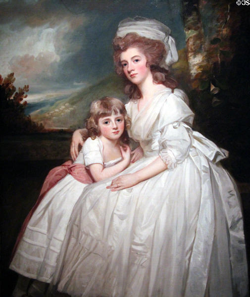 Portrait of Mrs. Richard Pryce Corbet & Her Daughter (1780) by George Romney of England at Cincinnati Art Museum. Cincinnati, OH.