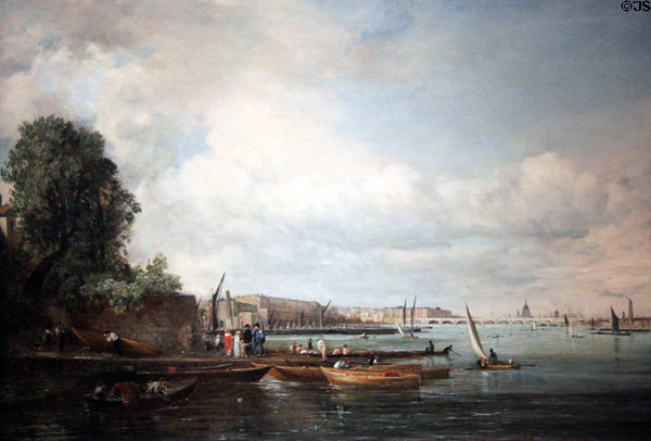 Waterloo Bridge painting (c1820-6) by John Constable of England at Cincinnati Art Museum. Cincinnati, OH.
