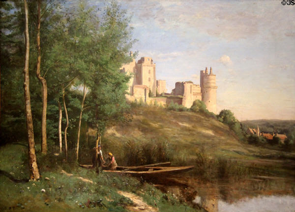 Ruins of Château de Pierrefonds painting (c1830-5; reworked 1866-7) by Jean-Baptiste-Camille Corot of France at Cincinnati Art Museum. Cincinnati, OH.