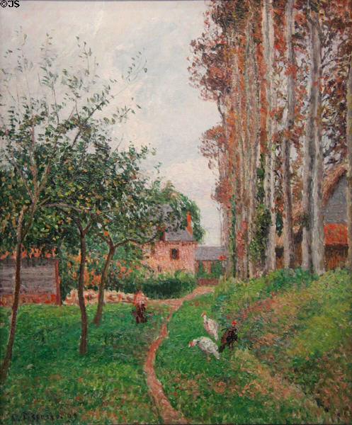 Gray Day, Varengeville, Auberge du Manoir painting (1899) by Camille Pissarro of France at Cincinnati Art Museum. Cincinnati, OH.