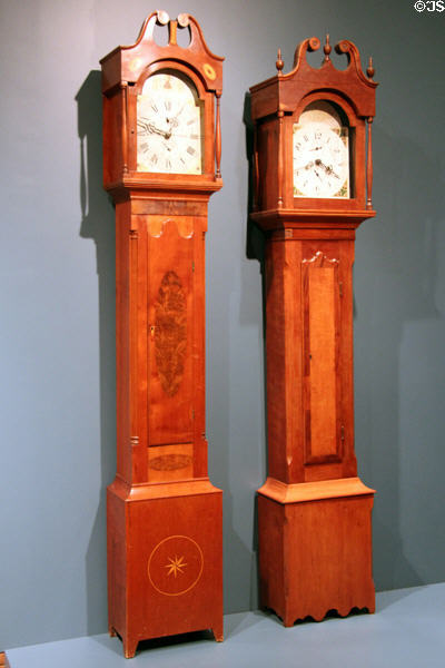 Tall-case clocks (1815-6) by Read & Watson & (1816-34) by Luman Watson both of Cincinnati, OH at Cincinnati Art Museum. Cincinnati, OH.