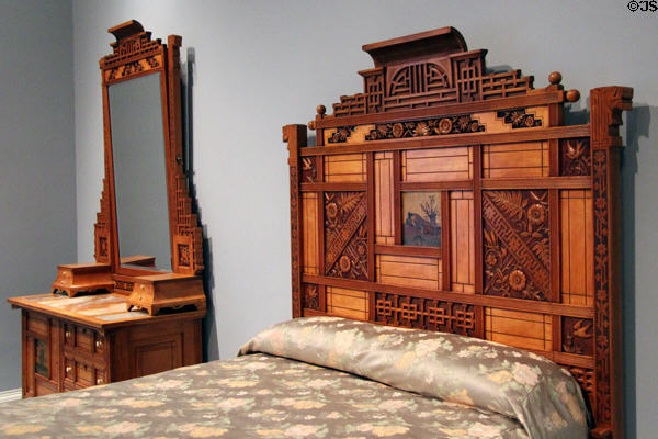 Bedroom suite (c1880) by Mitchell & Rammelsberg Furniture Co. of Cincinnati, OH at Cincinnati Art Museum. Cincinnati, OH.