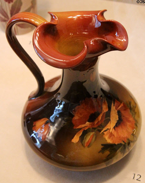 Earthenware ewer (1893) by Amelia Browne Sprague of Rookwood Pottery Co. of Cincinnati at Cincinnati Art Museum. Cincinnati, OH.