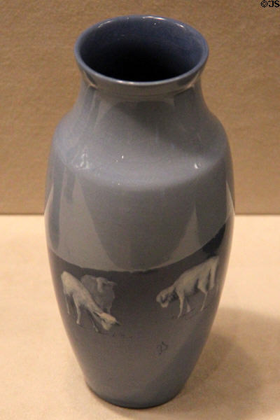 Earthenware gray vase (1894) by John Hamilton Delaney Wareham of Rookwood Pottery Co. of Cincinnati at Cincinnati Art Museum. Cincinnati, OH.