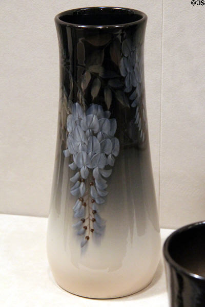 Earthenware graded black to white vase (1907) by Carl Schmidt of Rookwood Pottery Co. of Cincinnati at Cincinnati Art Museum. Cincinnati, OH.