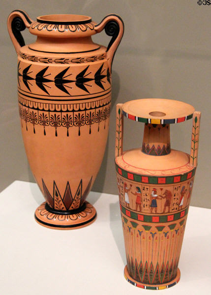 Terracotta Amphora (Pompeian) & Loutrophoros (Egyptian) (both 1881) by Galloway & Graff of Philadelphia, PA at Cincinnati Art Museum. Cincinnati, OH.