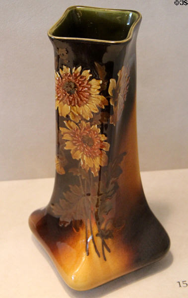 Earthenware vase (c1890-99) by Villeroy & Boch of Dresden, Germany at Cincinnati Art Museum. Cincinnati, OH.