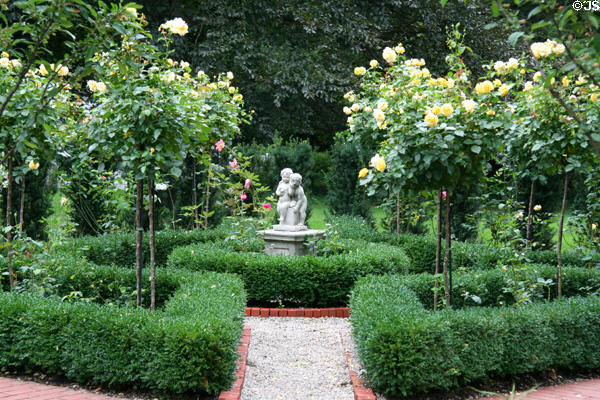 Rose display in Wildwood Manor House gardens. Toledo, OH.