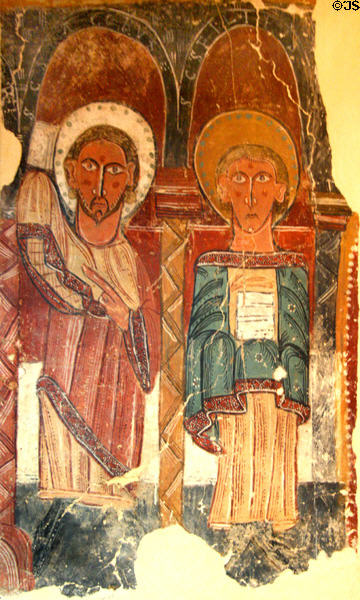 Sts James & Philip fresco fragment (c1125) attrib. to Spanish Master of Last Judgment on at Toledo Museum of Art. Toledo, OH.