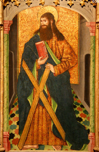 Central panel of St Andrew altarpiece (1475-1500) attrib. to Master of Geria from Castile at Toledo Museum of Art. Toledo, OH.